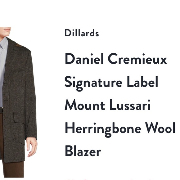 Daniel Cremieux Traveler wool overcoat brown long line Herringbone Coat